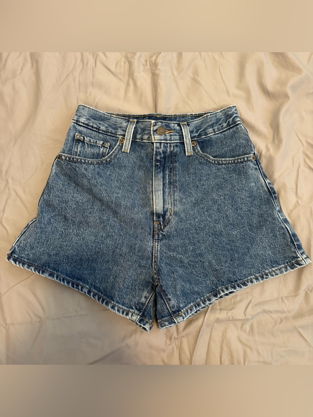 Levi's Vintage Blue Denim High-Rise Mom Shorts